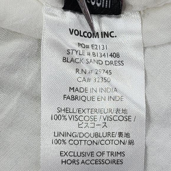 Volcom Dress Womens L Cream Starfish Sleeveless Cotton Gauze V-Back Zip Western - Picture 8 of 13